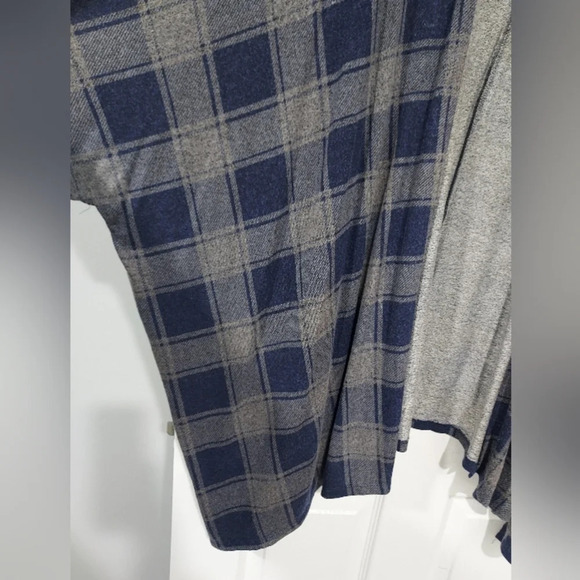 NWOT Lane Bryant Blue & Gray Plaid Short Dolman Sleeve Open Front Cardigan 18/20 - Picture 5 of 10